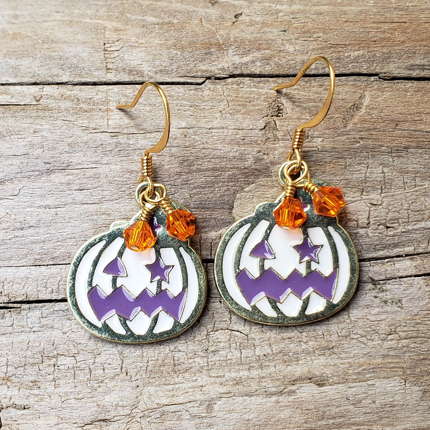 Jack-O-Lantern White Pumpkin Earrings