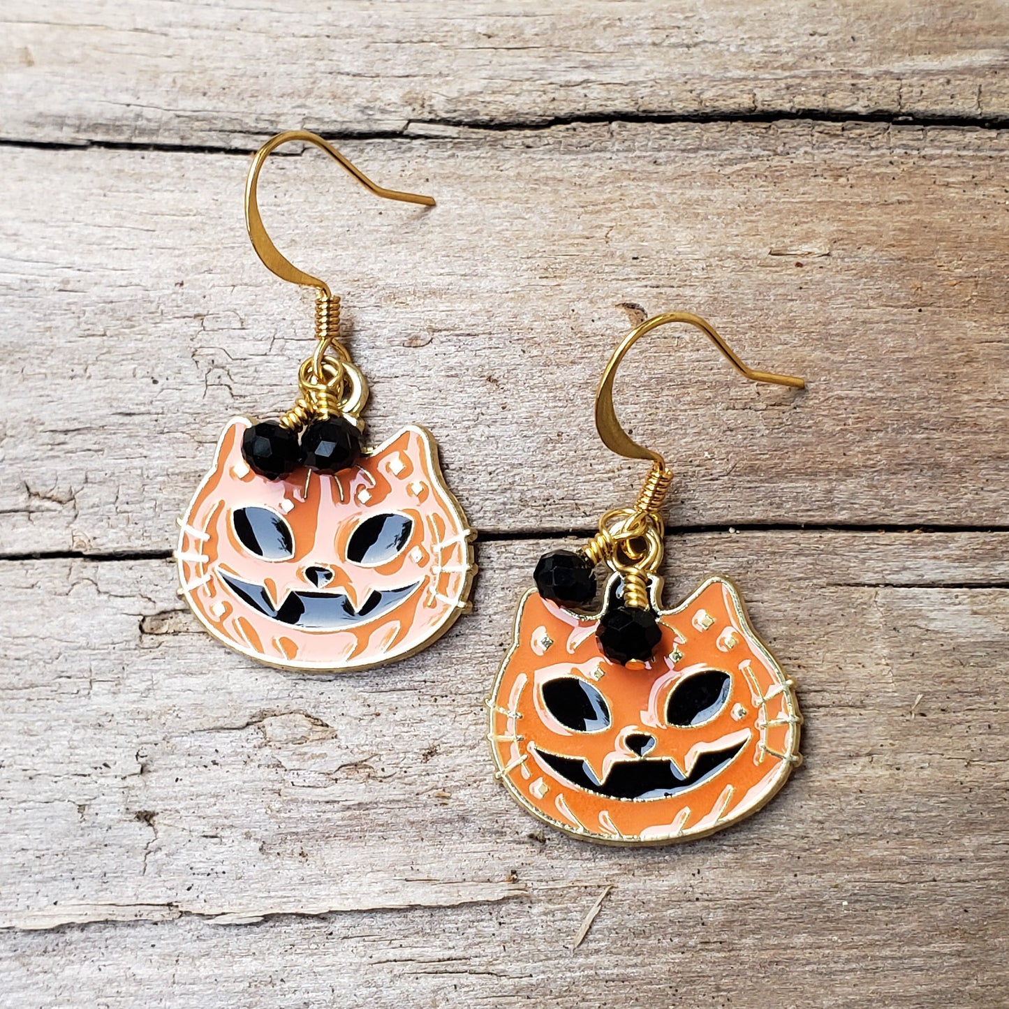 Cat Jack-O-Lantern Earrings