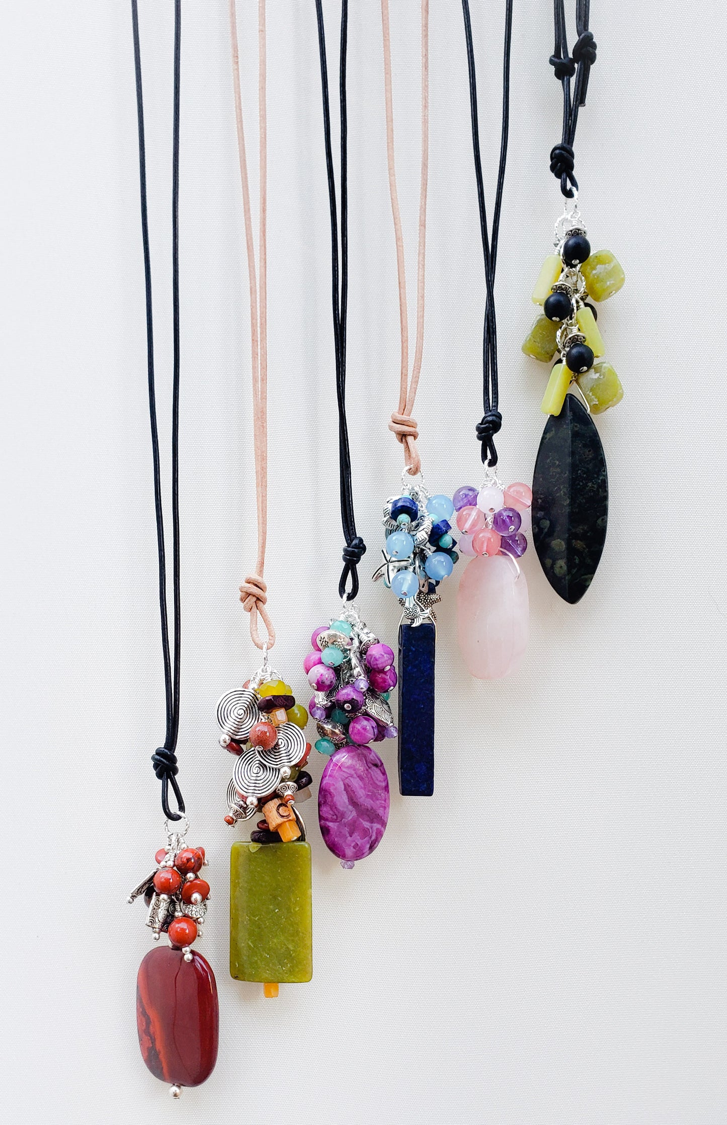 Sample Workshop: Boho Leather and Stone Necklace and Earring Set Workshop