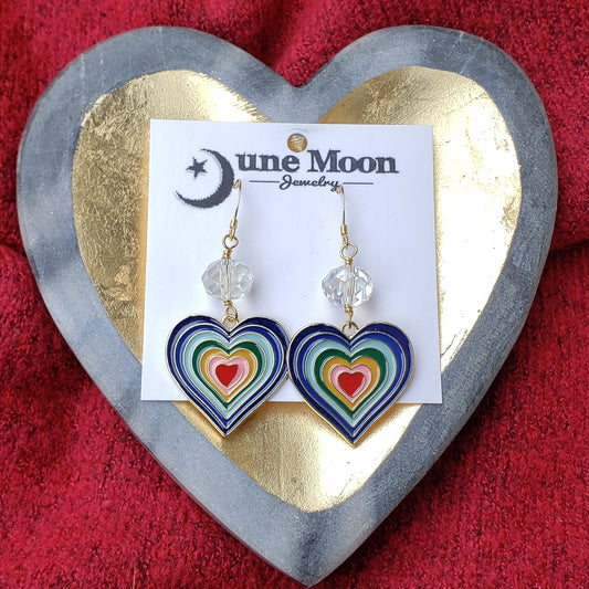 Heart rainbow earrings