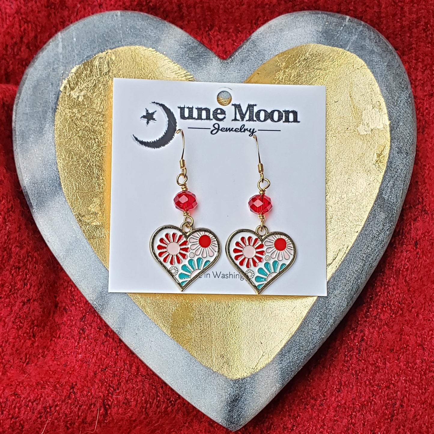 Flower Power Heart Earrings