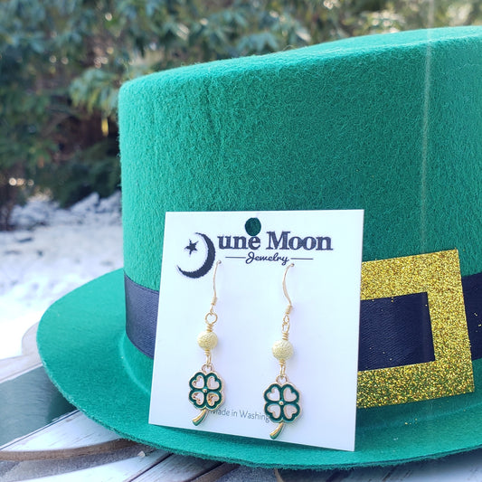 St. Patty's Day 4 Leaf Clover Earrings