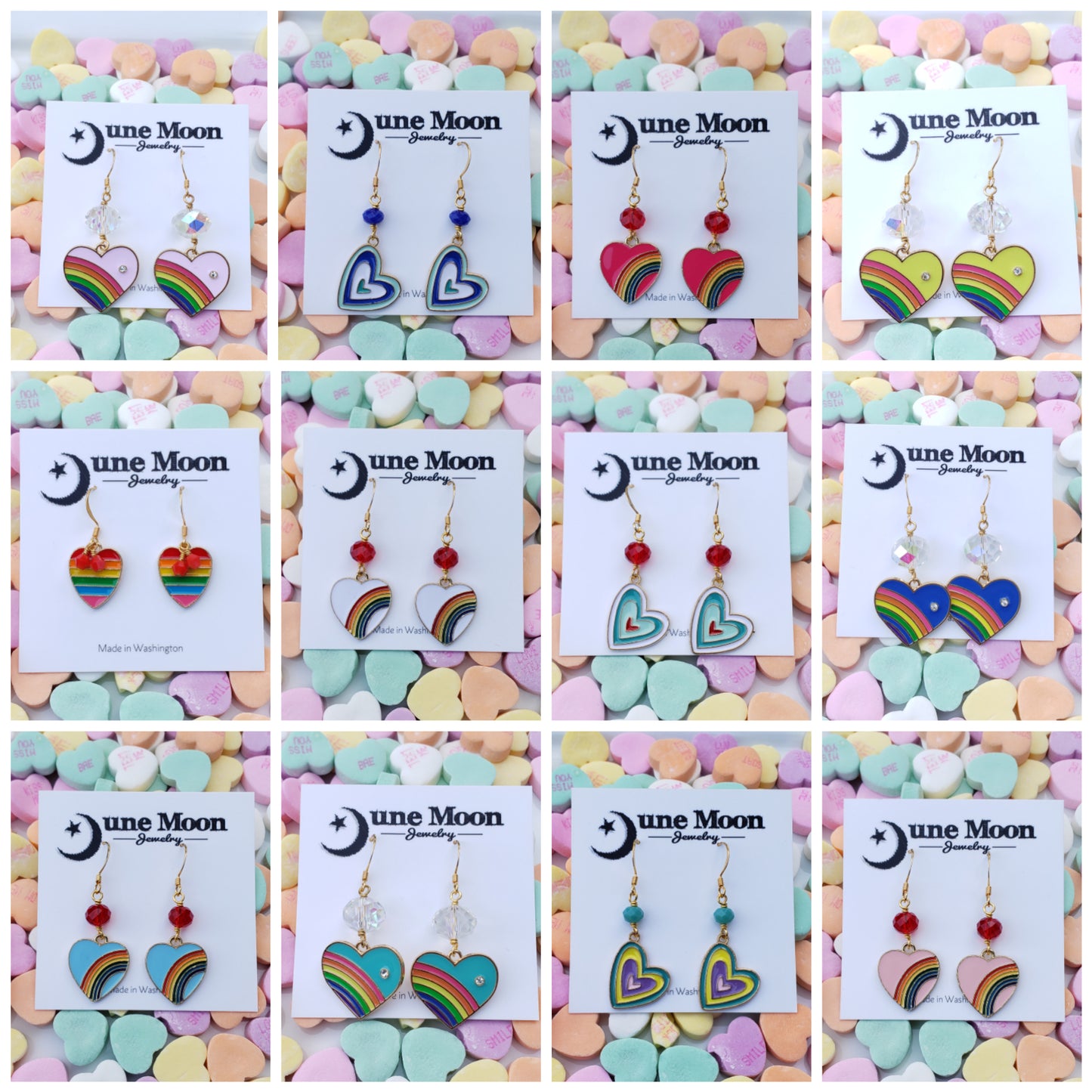 Sample Class: Rainbow Heart Earring Class