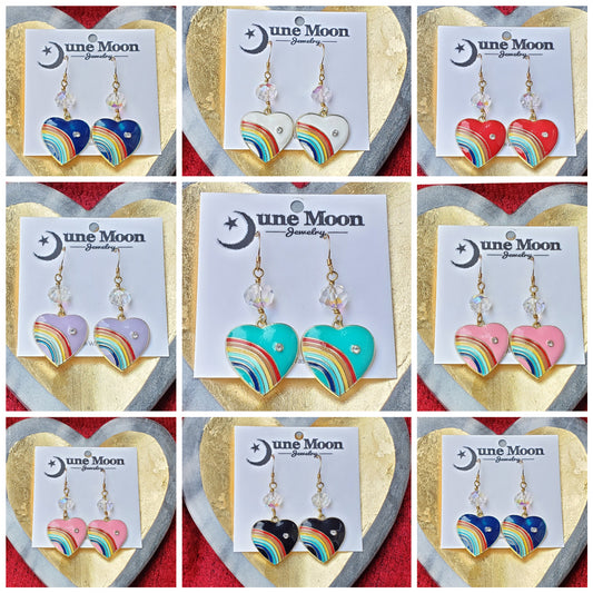 Sample Class: Rainbow Heart Earring Class