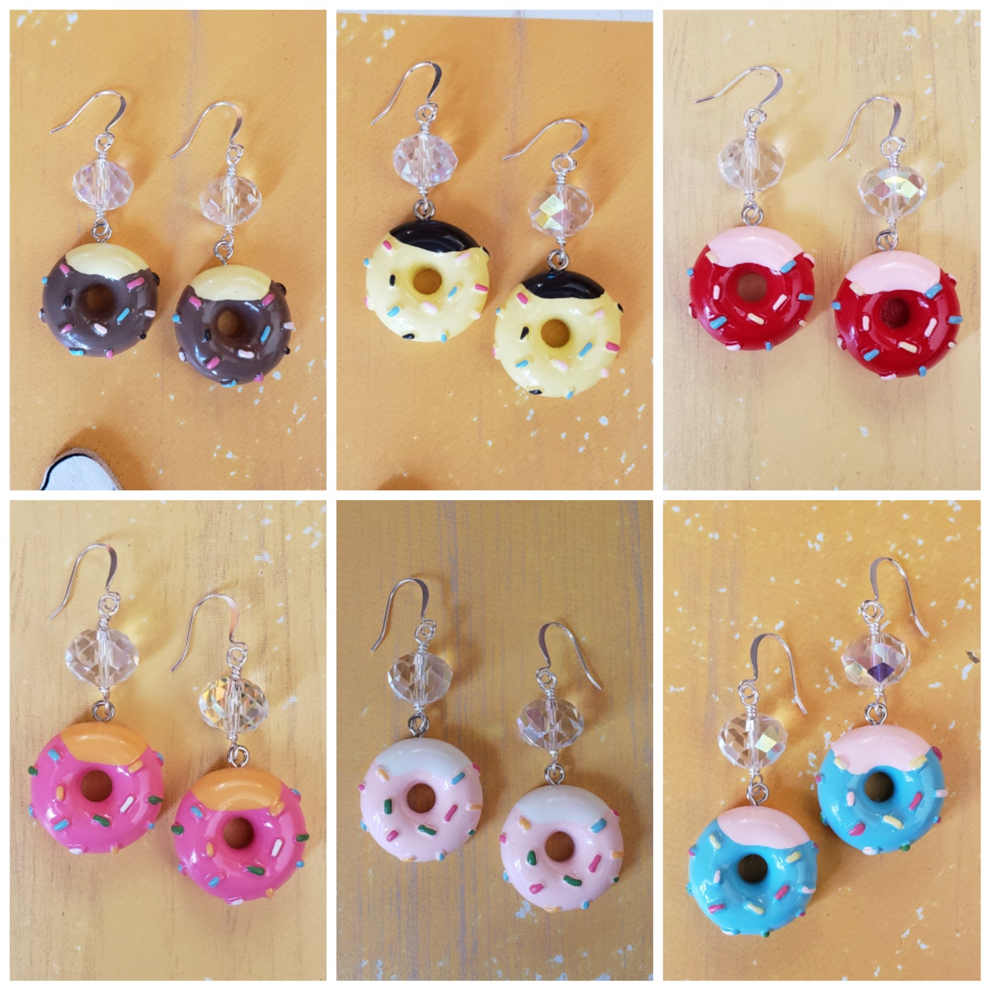 Milk Chocolate Glaze with Sprinkles Donut Earrings